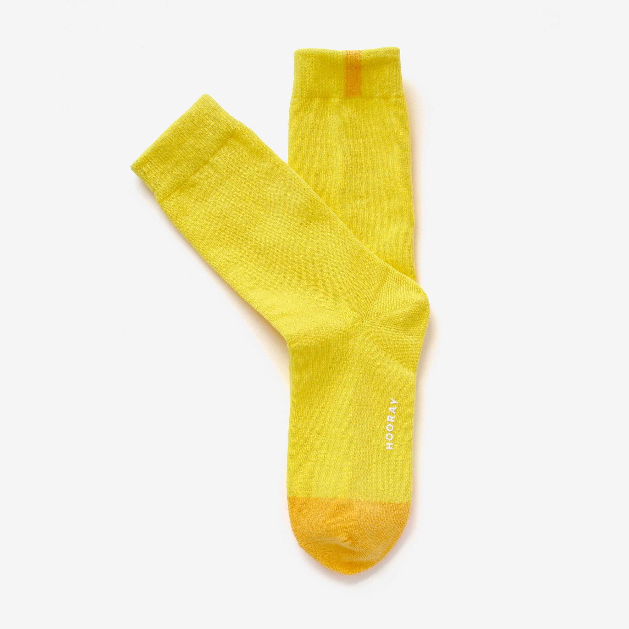 Alamo yellow cotton crew sock – back view highlighting the two-tone color design.