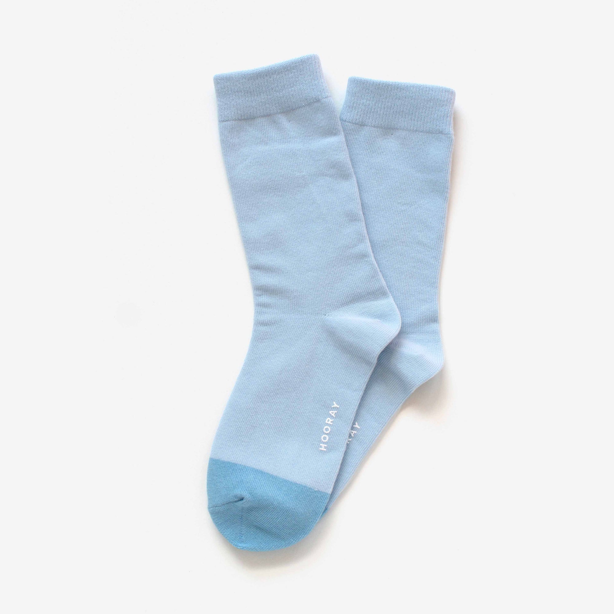 Balboa skyblue cotton crew sock – showcasing the two-tone design.