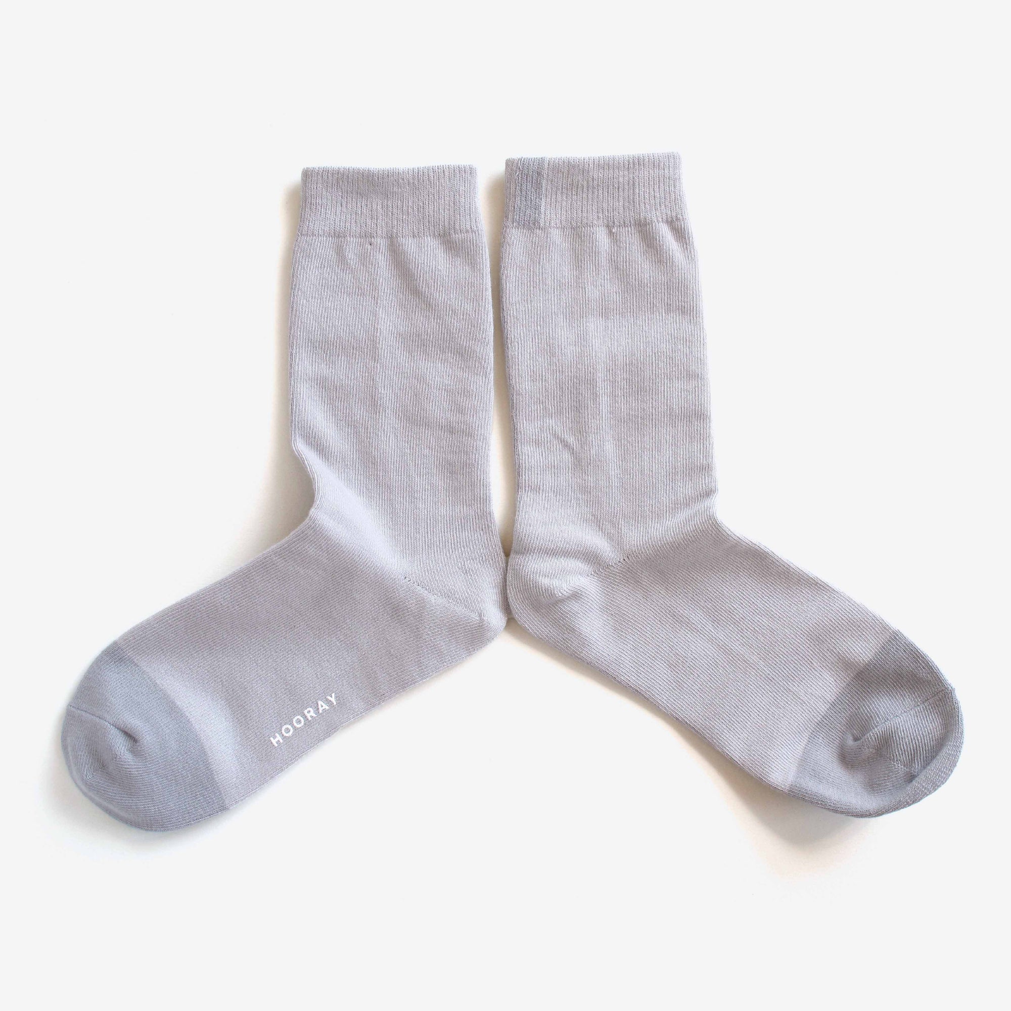 Dolores grey cotton crew sock – side view highlighting the two-tone color design