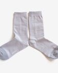 Dolores grey cotton crew sock – side view highlighting the two-tone color design