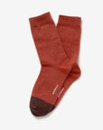 Duboce brown cotton crew sock – showcasing the two-tone design