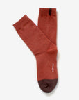 Duboce brown cotton crew sock – back view highlighting the two-tone color design