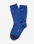 Huntington ocean blue cotton crew socks – showcasing the two-tone design.