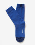 Huntington ocean blue cotton crew socks – back view highlighting the two-tone color design