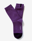 Ina purple cotton crew sock – back view highlighting the two-tone color design