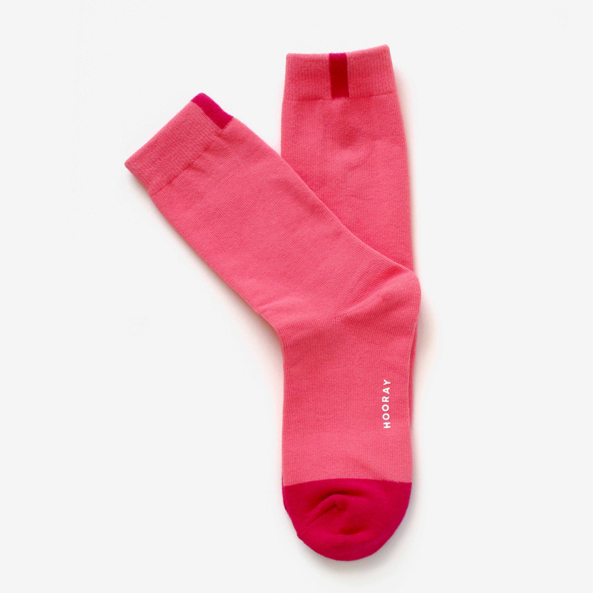  Precita blush pink cotton crew sock – back view highlighting the two-tone color design.