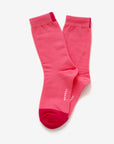 Precita blush pink cotton crew sock – showcasing the two-tone design.