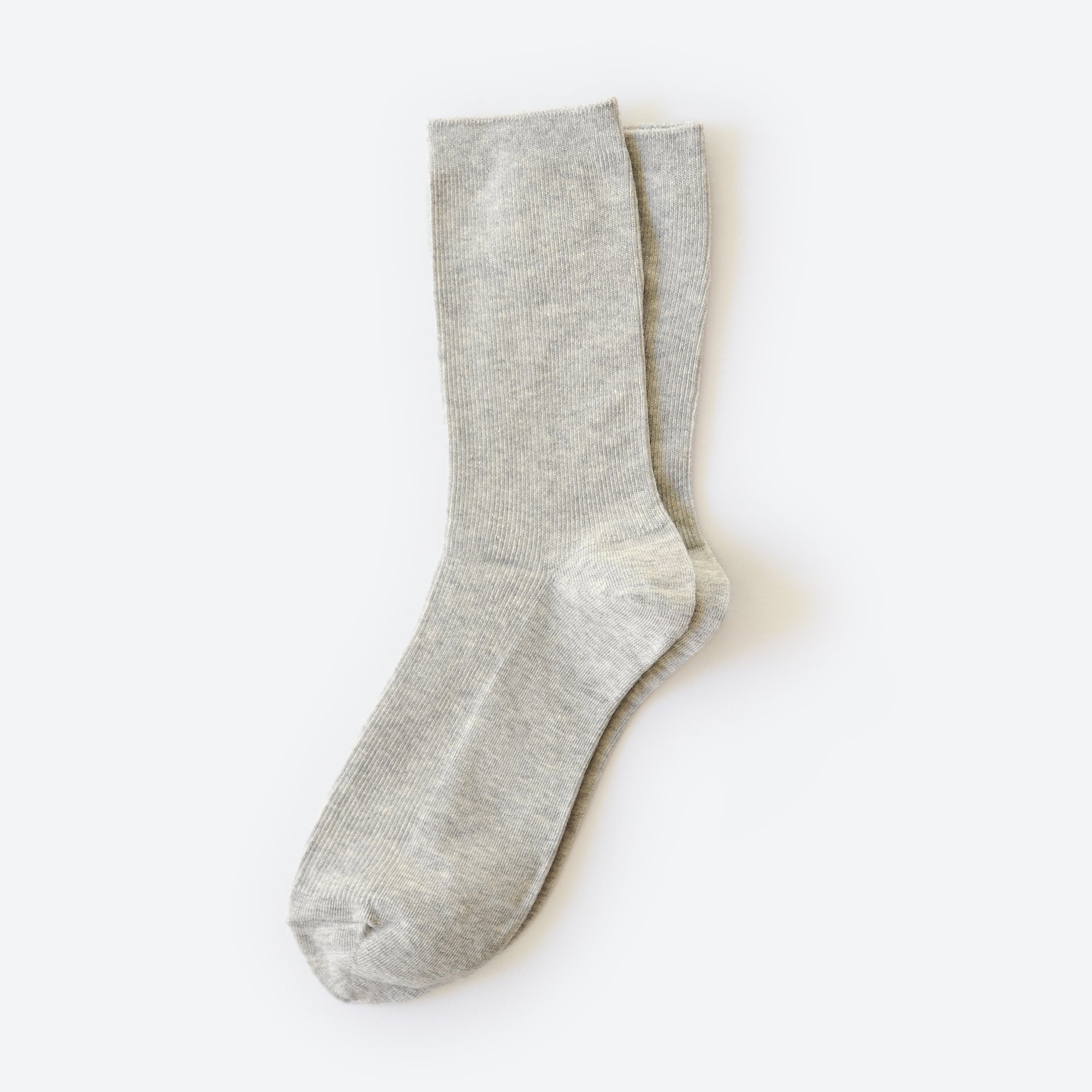 Hooray Sock Co.'s Cement Crew Socks: Everyday Cotton, Colorful hues, Comfy & Stylish. Petite crew, Cement grey, 80% cotton, 20% spandex. Made in South Korea. Unisex. Small (Women’s 4-10).