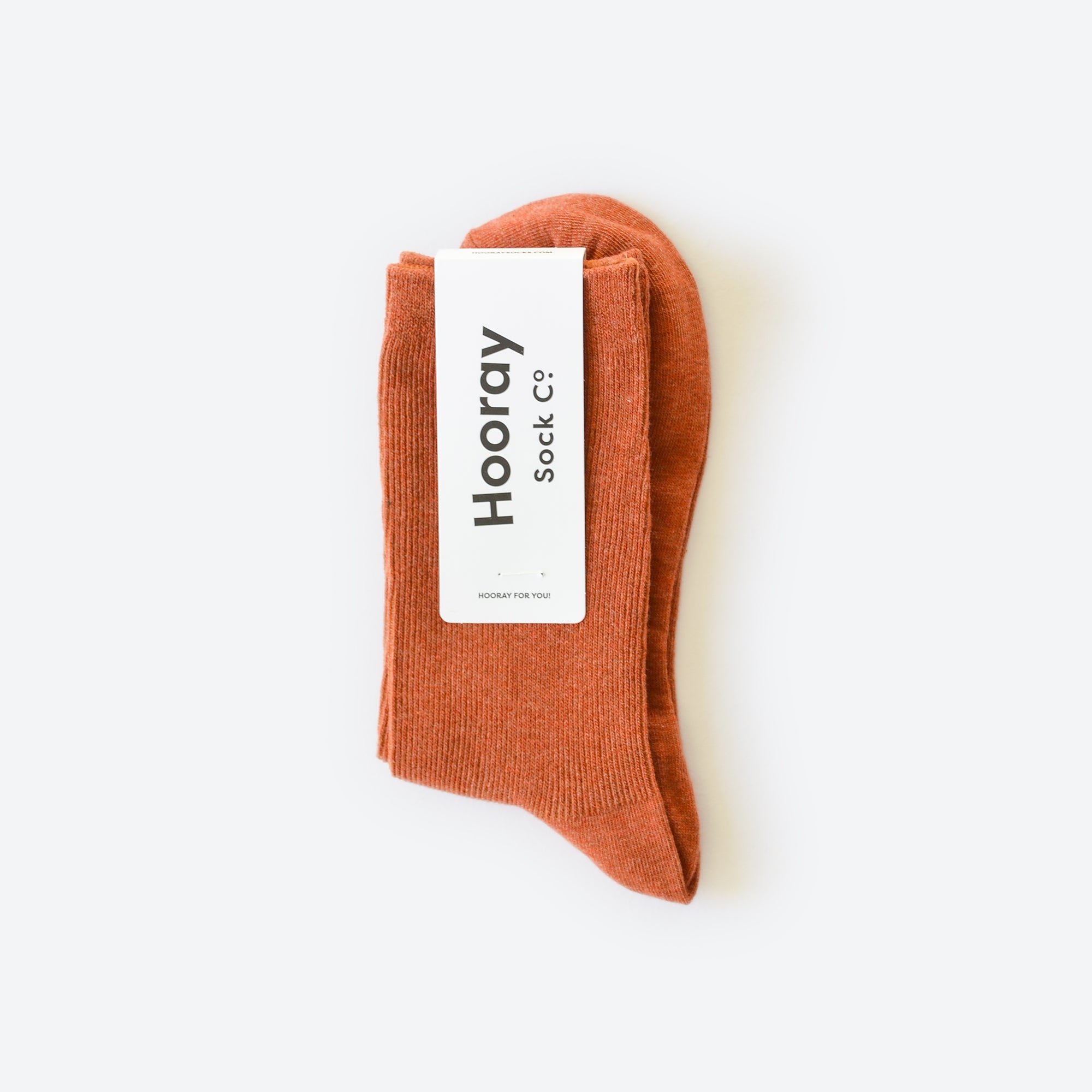 Hooray Sock Co.'s Spice Crew Socks. Everyday comfort and style in Spice Brown. Unisex, shorter crew length. 80% cotton, 20% spandex. Size: Small (Women’s 4-10).